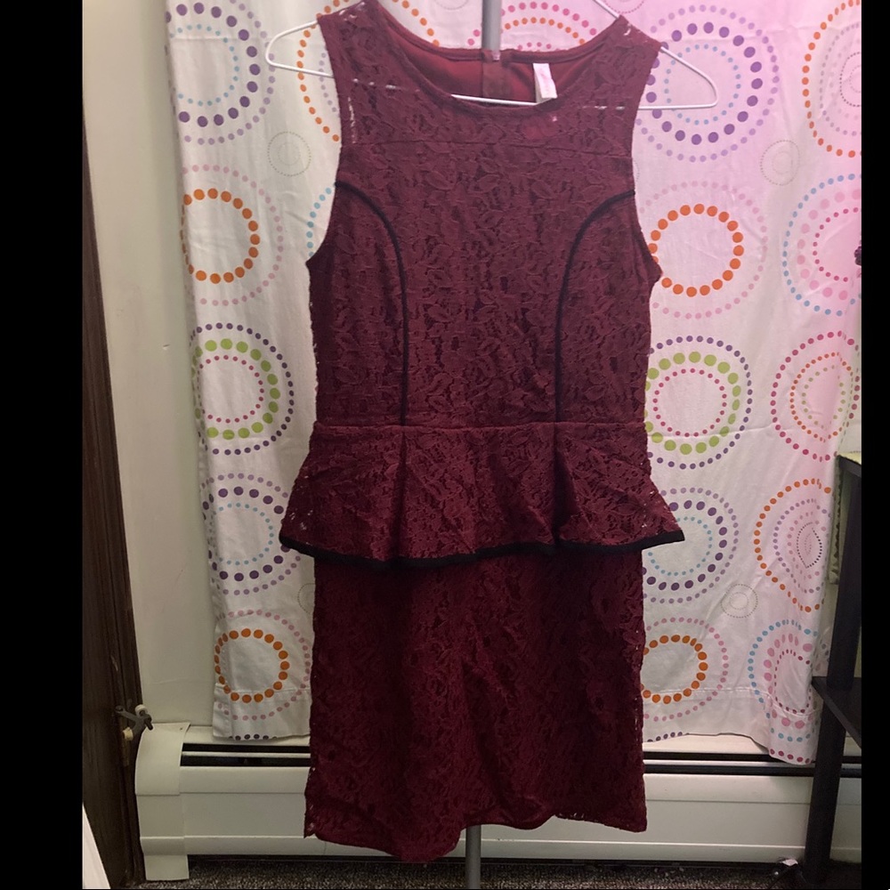 Maroon lace dress